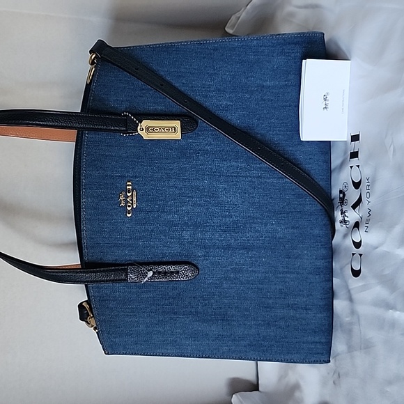 Coach Handbags - ✨️NWOT✨️ Coach Charlie Denim 2Way Carryall & Coach Dust Bag, 2018